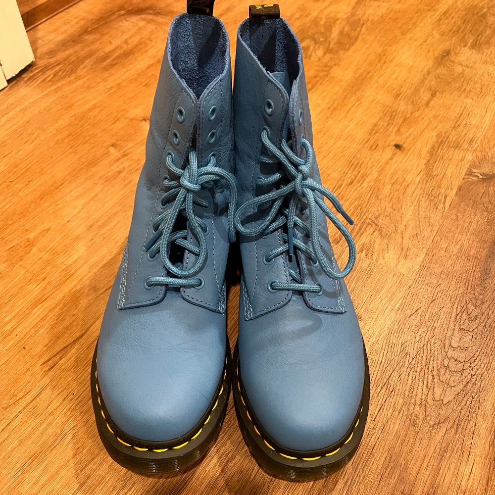 1460 Pascal Virginia Leather Lace Up Boots, Blue, Size 10